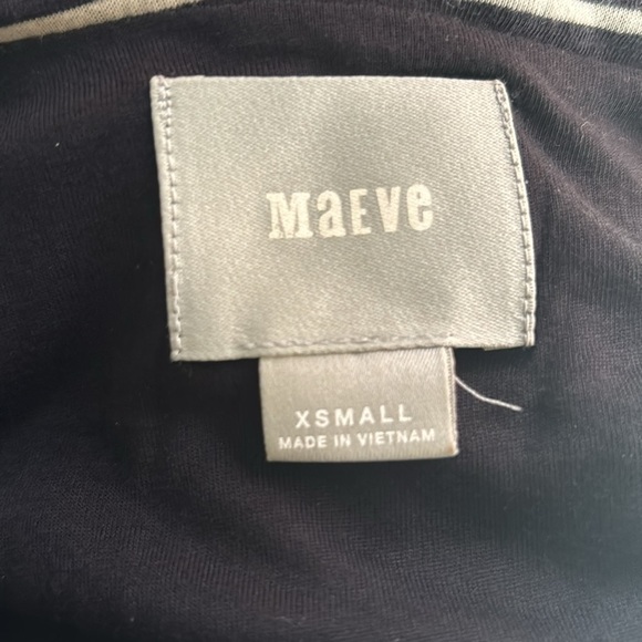 Anthropologie black and white Maeve Moka One Shoulder Striped Dress - Picture 6 of 7